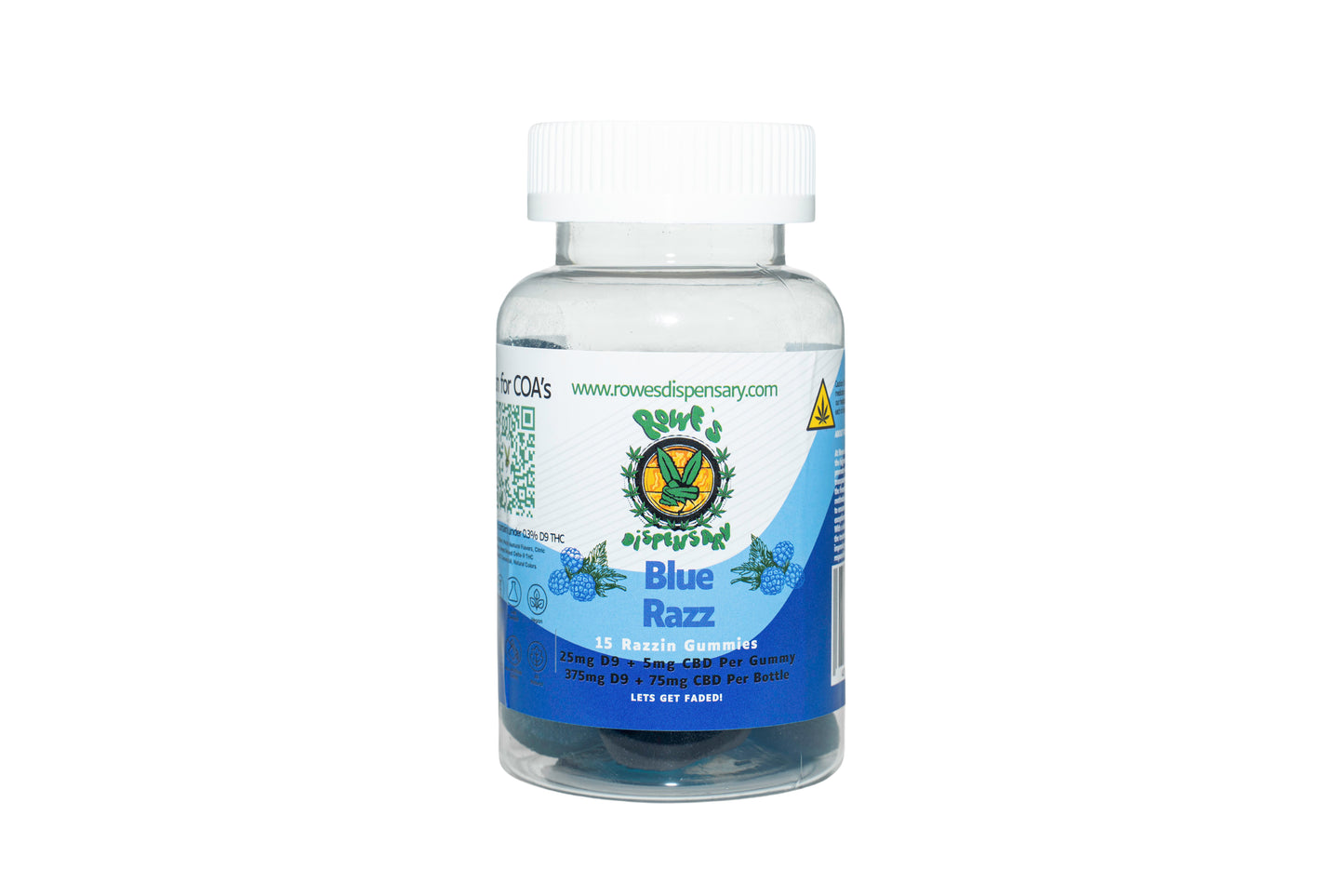 Blue Razz 25mg D9 + 5mg CBD 15 count Jar