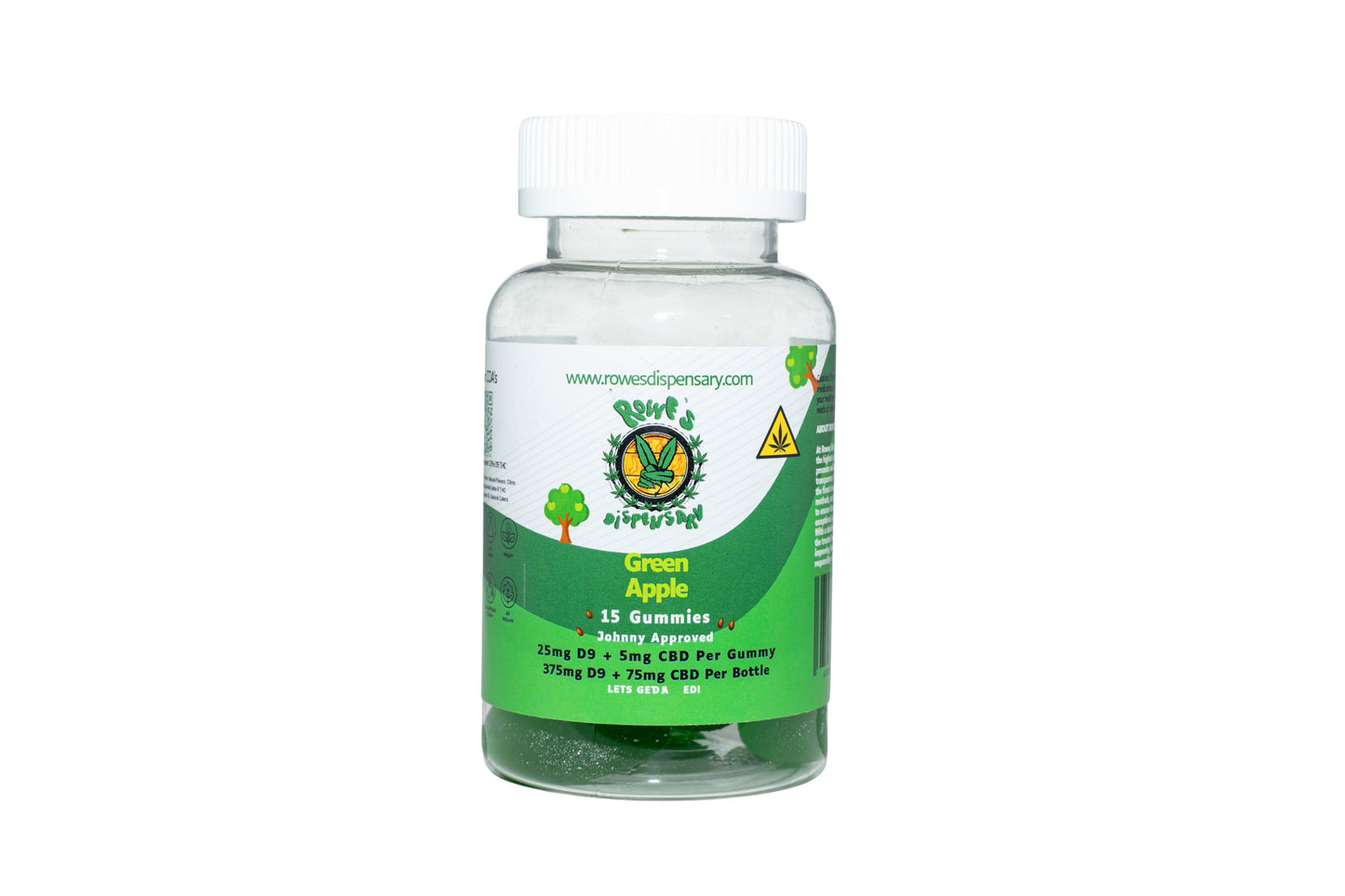 Green Apple 25mg D9 + 5mg CBD 15 count Jar