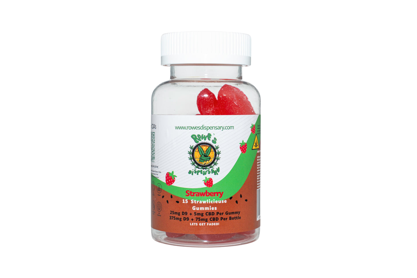 Strawberry 25mg D9 + 5mg CBD 15 Count Jar