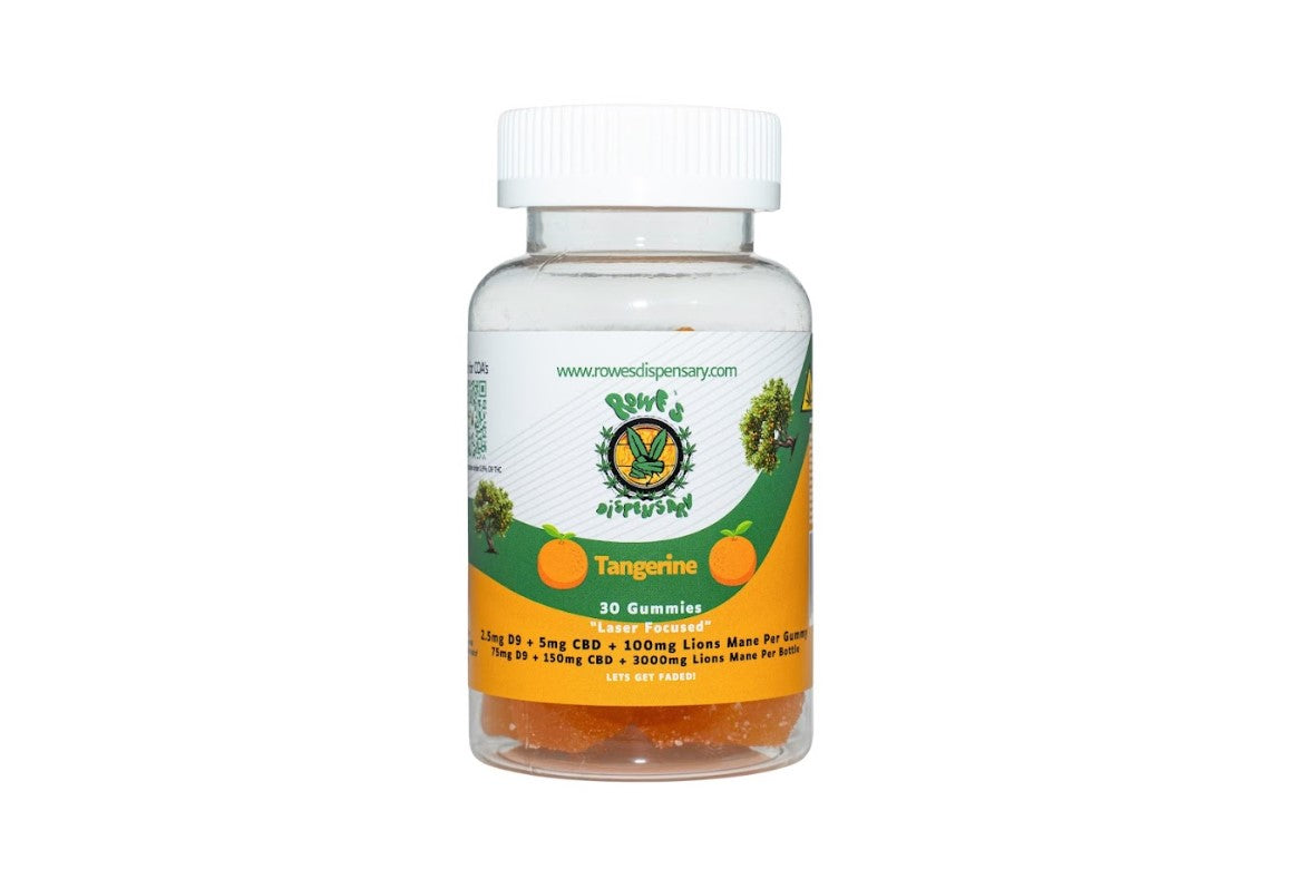 Tangerine 2.5mg D9+5mg CBD+100mg Lions Mane 30 Count Jar
