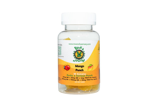 Mango Punch 25mg D8 + 10mg D9 + 1mg THCP 30 Count Jar