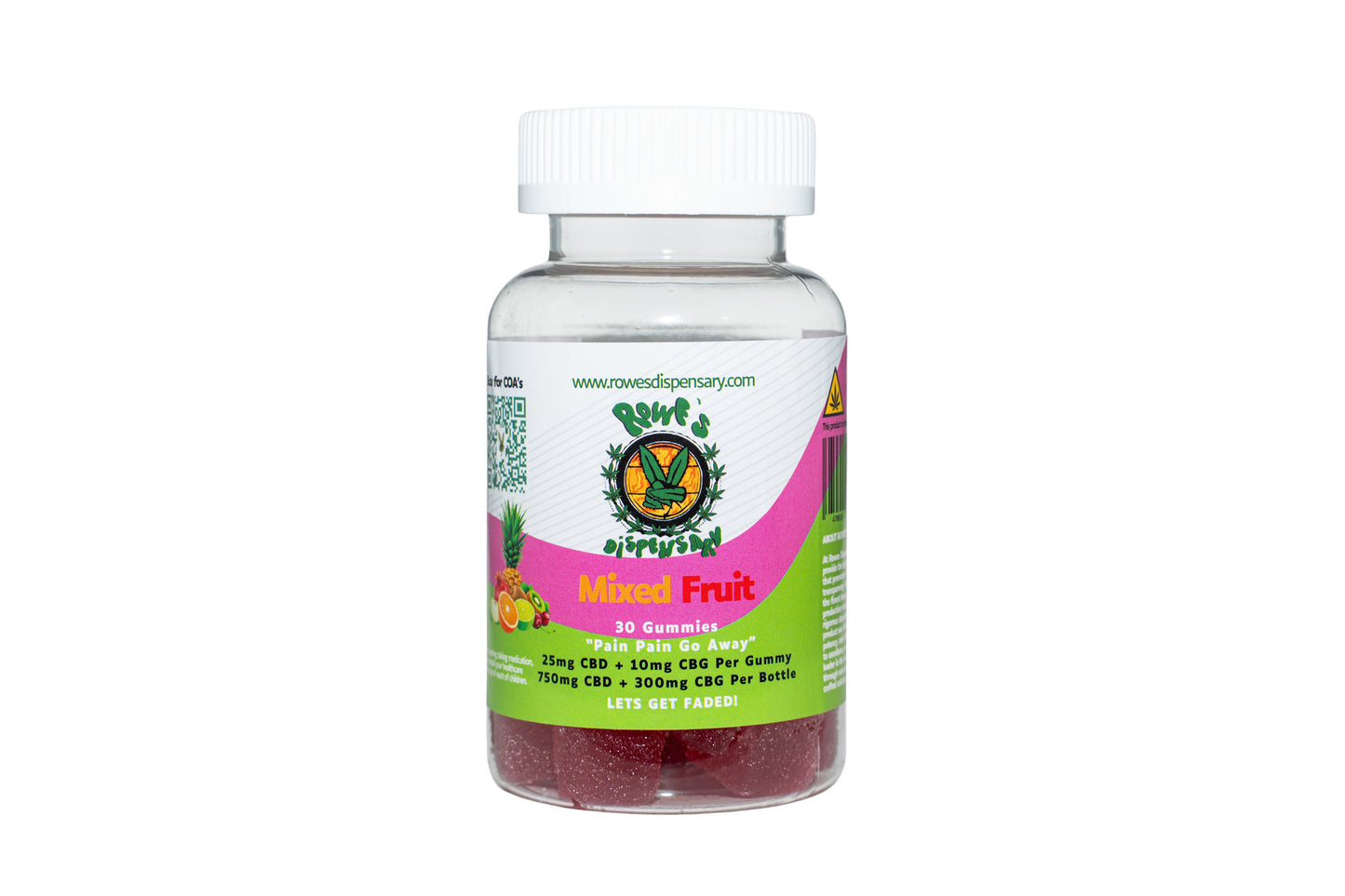 Mixed Fruit 25mg CBD + 10mg CBG 30 Count Jar