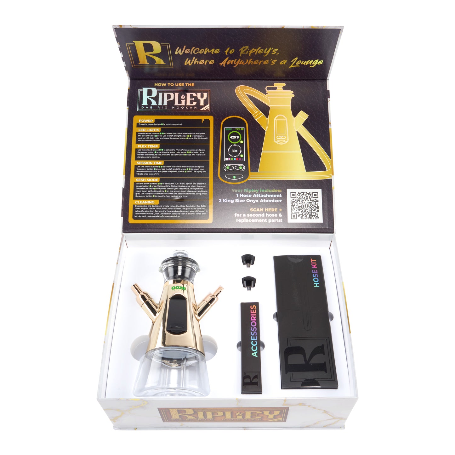 Gold Ooze Ripley Dab Rig Hookah – 2400 mAh C-Core