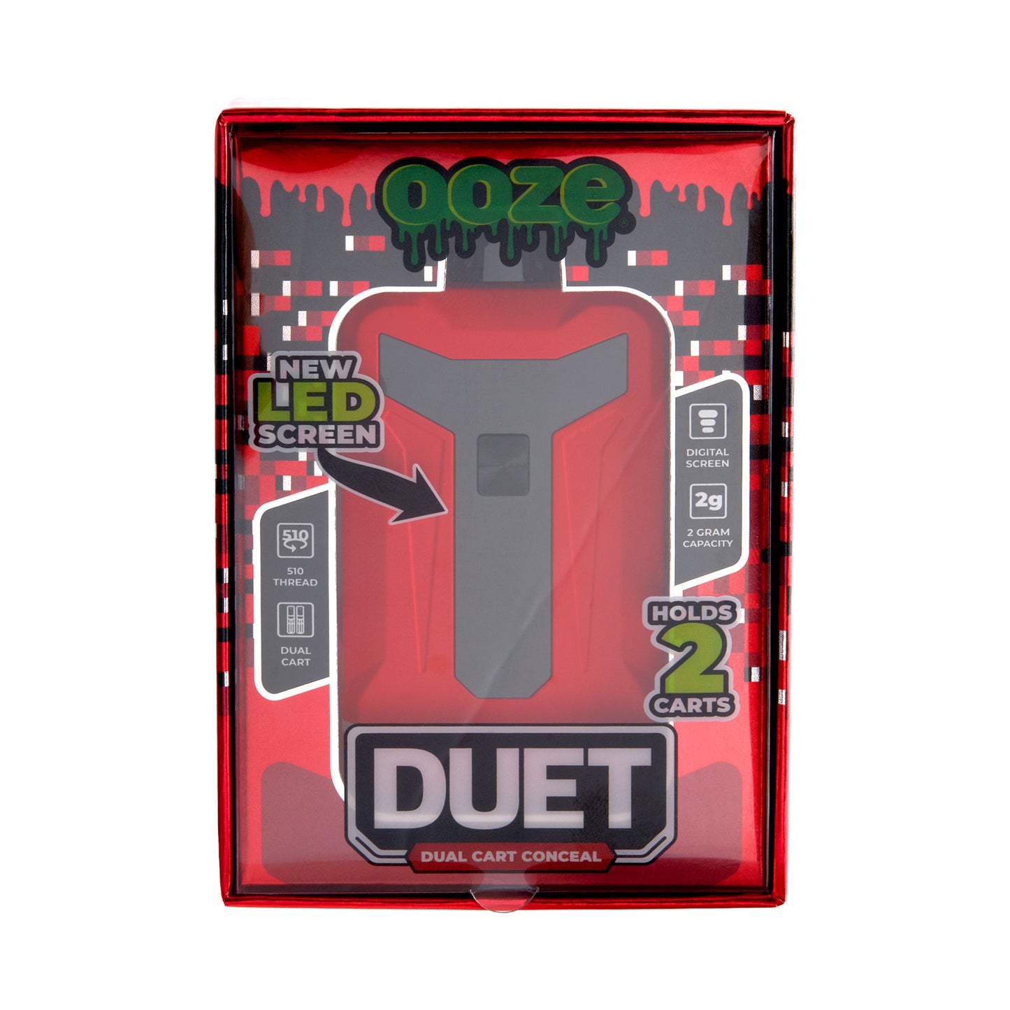 Red Ooze Duet - 650 mAh 510 Dual Conceal Cart Battery