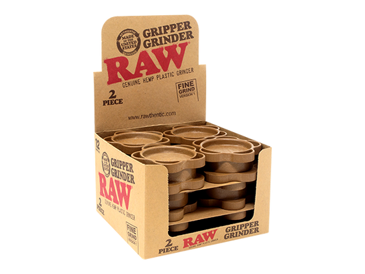 RAW 2pc Hemp Gripper Grinder – 12ct Display