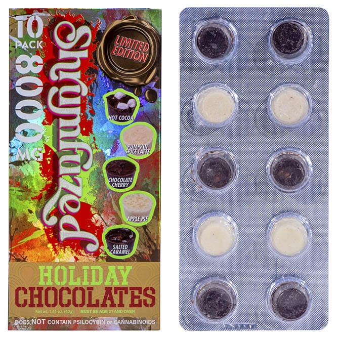 Shrumfuzed - Mushroom Chocolate 10ct 800mg (Holiday Chocolate)