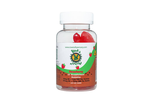 Strawberry 25mg D9 + 5mg CBD 15 Count Jar