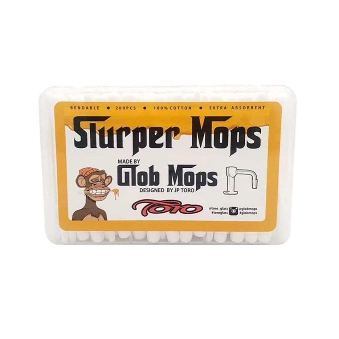 Glob Mops Slurper Mop Cotton Swabs – 200ct Tub